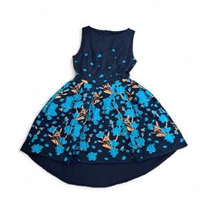 Forest Lily Black Floral Blue and Orange Dress 6